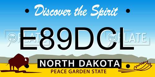 E89DCL North Dakota License Plate