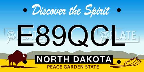 E89QCL North Dakota License Plate