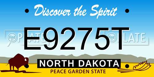 E9275T North Dakota License Plate