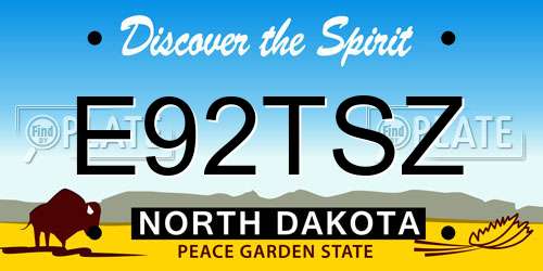 E92TSZ North Dakota License Plate