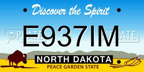 E937IM North Dakota License Plate