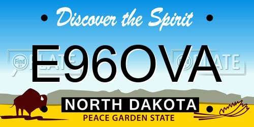 E96OVA North Dakota License Plate