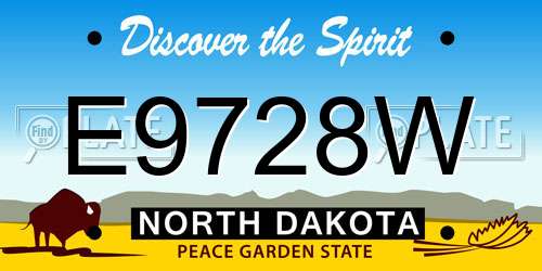 E9728W North Dakota License Plate