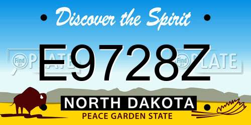 E9728Z North Dakota License Plate
