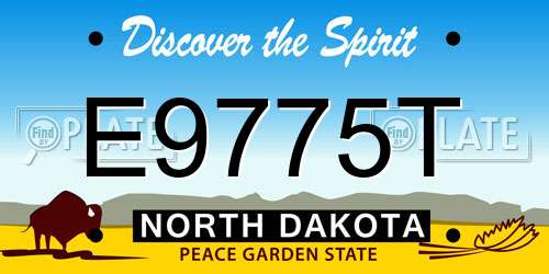 E9775T North Dakota License Plate