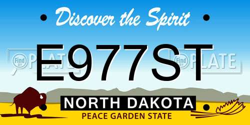 E977ST North Dakota License Plate