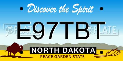 E97TBT North Dakota License Plate