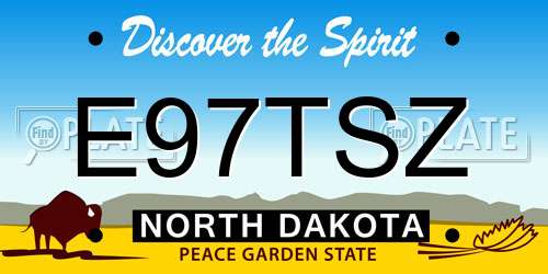 E97TSZ North Dakota License Plate