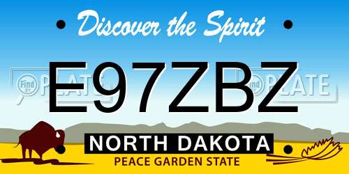 E97ZBZ North Dakota License Plate