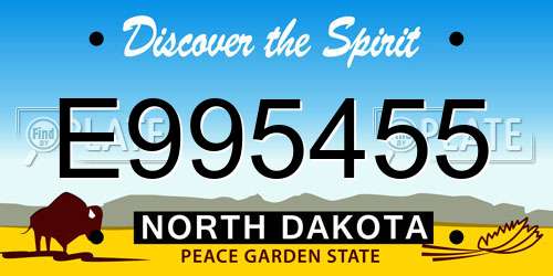 E995455 North Dakota License Plate