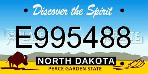 E995488 North Dakota License Plate