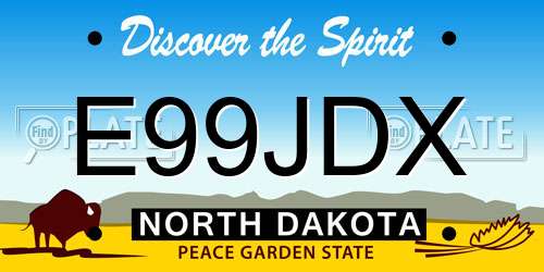 E99JDX North Dakota License Plate
