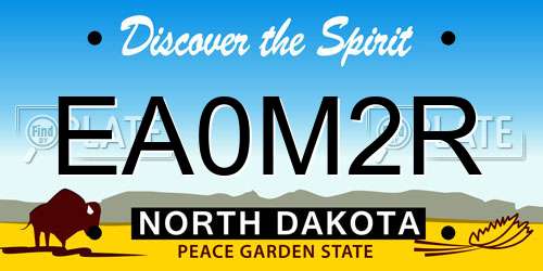 EA0M2R North Dakota License Plate