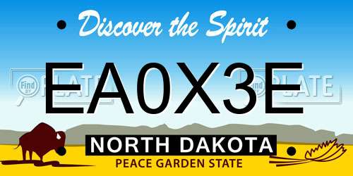 EA0X3E North Dakota License Plate