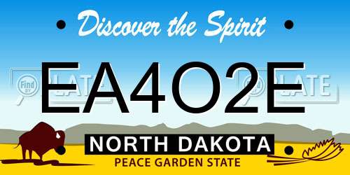 EA4O2E North Dakota License Plate