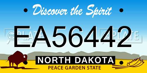 EA56442 North Dakota License Plate
