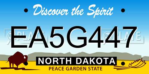 EA5G447 North Dakota License Plate