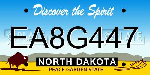 EA8G447 North Dakota License Plate