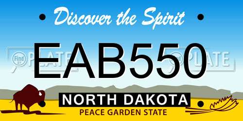 EAB550 North Dakota License Plate