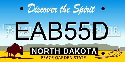 EAB55D North Dakota License Plate