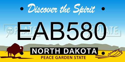 EAB580 North Dakota License Plate