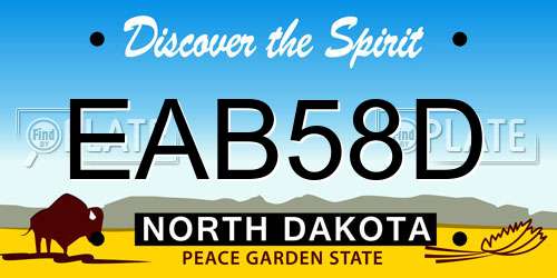 EAB58D North Dakota License Plate