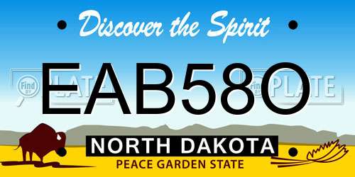 EAB58O North Dakota License Plate