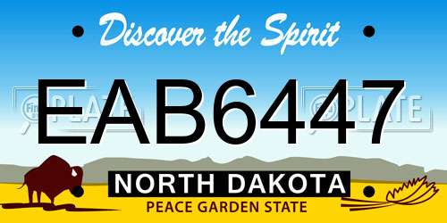 EAB6447 North Dakota License Plate