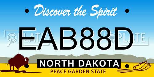 EAB88D North Dakota License Plate