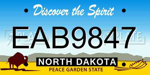 EAB9847 North Dakota License Plate