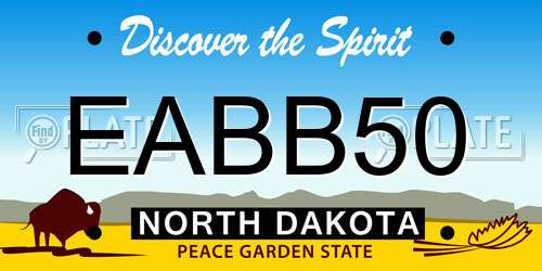EABB50 North Dakota License Plate