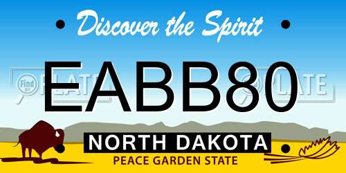 EABB80 North Dakota License Plate