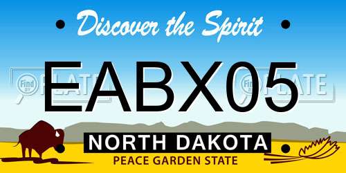 EABX05 North Dakota License Plate