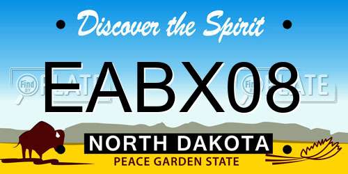 EABX08 North Dakota License Plate