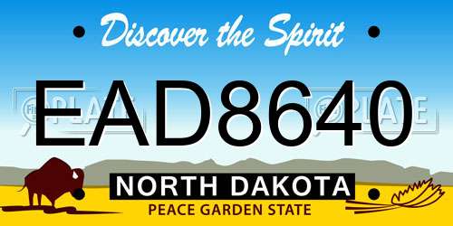 EAD8640 North Dakota License Plate