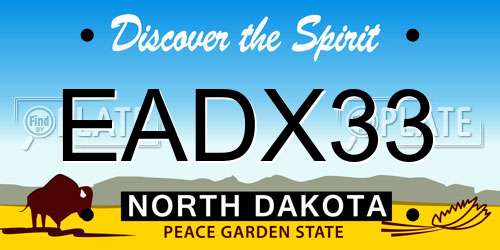 EADX33 North Dakota License Plate