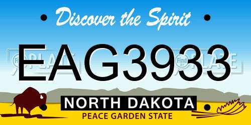 EAG3933 North Dakota License Plate