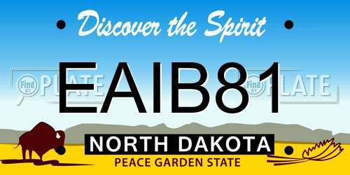 EAIB81 North Dakota License Plate