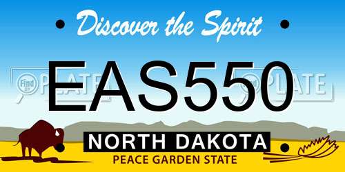 EAS550 North Dakota License Plate