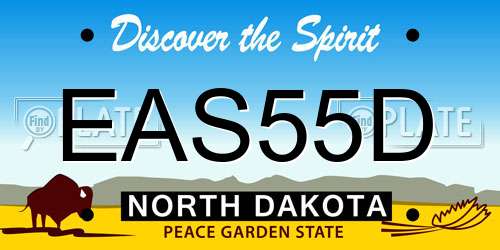 EAS55D North Dakota License Plate