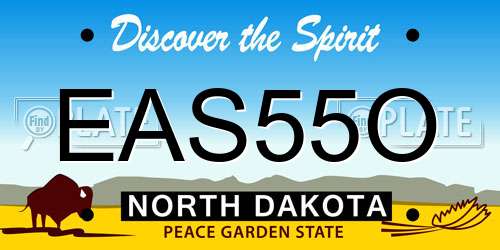 EAS55O North Dakota License Plate