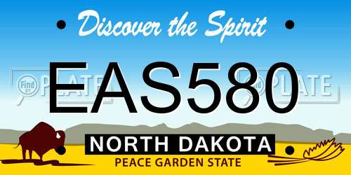 EAS580 North Dakota License Plate