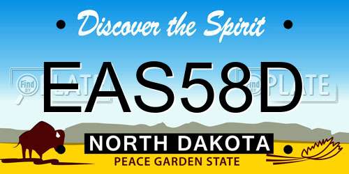 EAS58D North Dakota License Plate