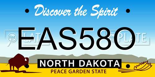 EAS58O North Dakota License Plate