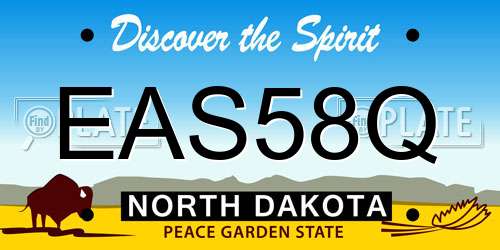 EAS58Q North Dakota License Plate