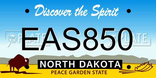 EAS850 North Dakota License Plate