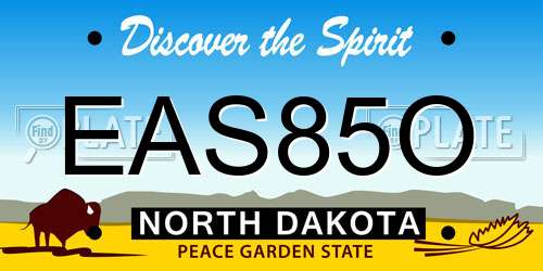 EAS85O North Dakota License Plate
