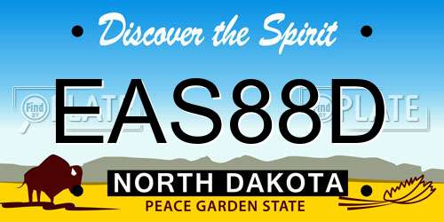 EAS88D North Dakota License Plate