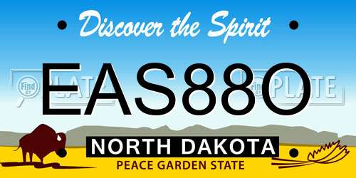 EAS88O North Dakota License Plate
