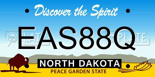EAS88Q North Dakota License Plate